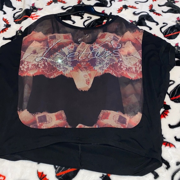 3/$30 Vintage Simon Chang Rhinestone Top - Picture 4 of 10